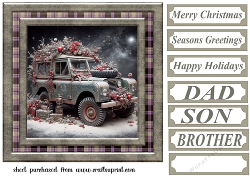 Christmas Land Rover card front 9