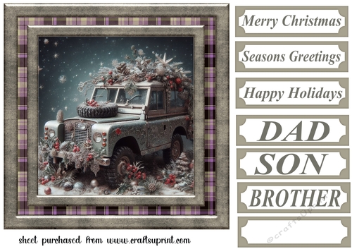 Christmas Land Rover card front 11