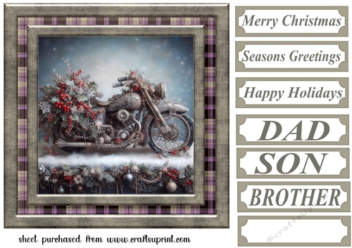 Christmas motorbike card front 1