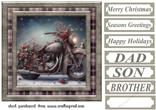 Christmas motorbike card front 3