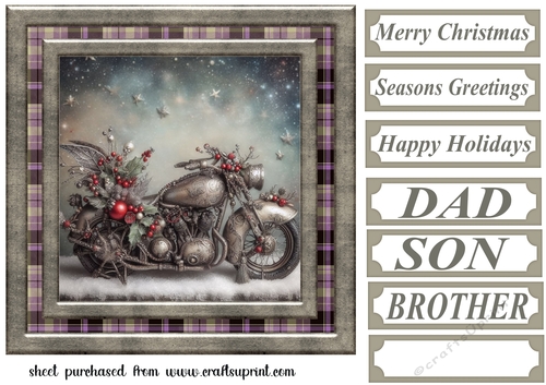 Christmas motorbike card front 4