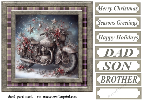 Christmas motorbike card front 5