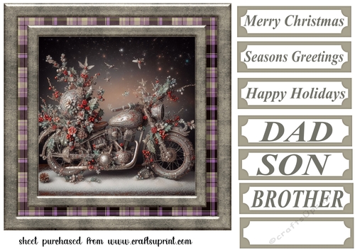 Christmas motorbike card front 6