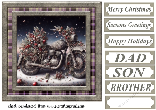 Christmas motorbike card front 7