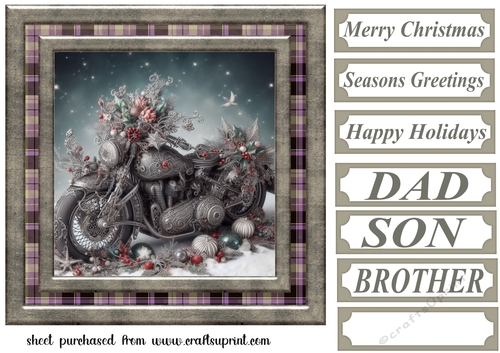 Christmas motorbike card front 8