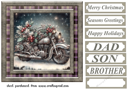 Christmas motorbike card front 9