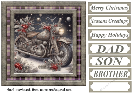 Christmas motorbike card front 10