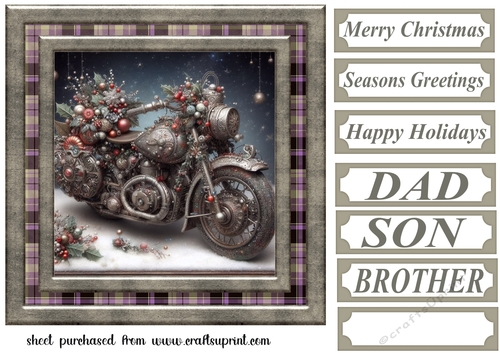 Christmas motorbike card front 11