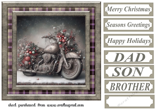 Christmas motorbike card front 12