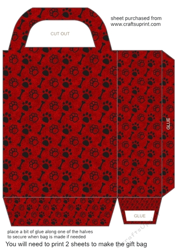 Paw and bone gift bag 3