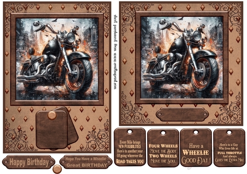 5x7 and 6x6 Motorbike card fronts 2