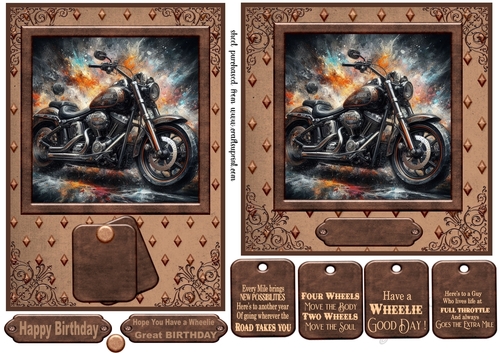 5x7 and 6x6 Motorbike card fronts 5