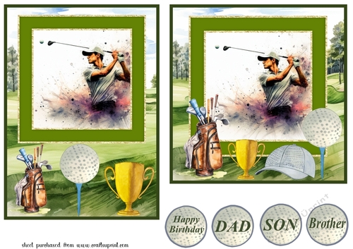 5x7 and 6x6 aprox Golfer card front 2