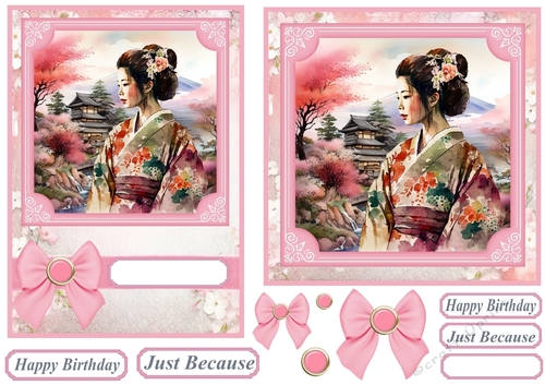 5x7 and 6x6 Oriental themed card fronts 5