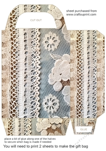 Antique lace gift bag 10