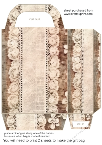 Antique lace gift bag 13