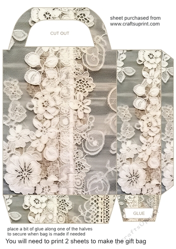 Antique lace gift bag 14