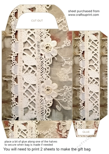 Antique lace gift bag 15