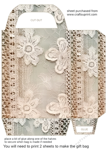 Antique lace gift bag 16