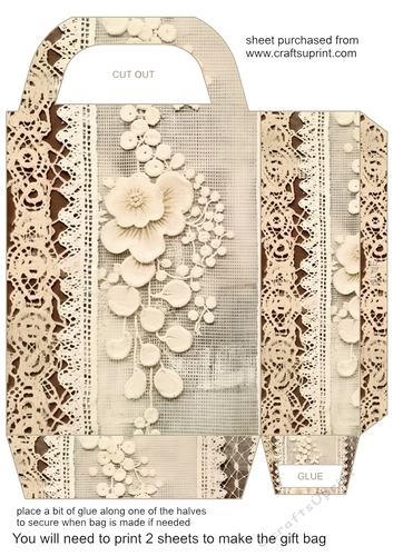 Antique lace gift bag 18