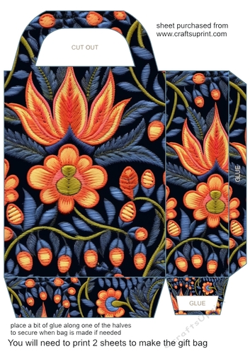 Embroidery effect gift bag 1