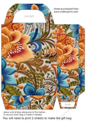 Embroidery effect gift bag 12