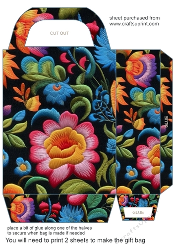 Embroidery effect gift bag 13