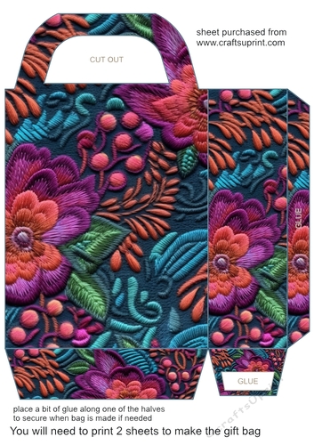 Embroidery effect gift bag 15