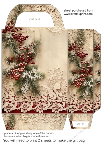 Christmas lace gift bag 2