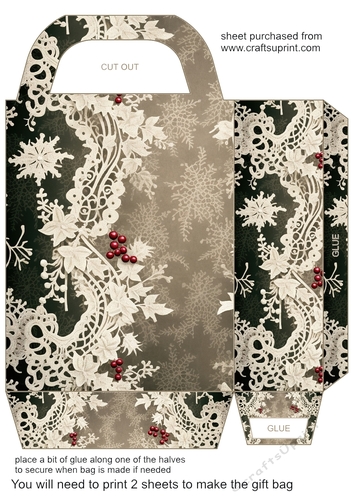 Christmas lace gift bag 3