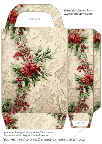 Christmas lace gift bag 5