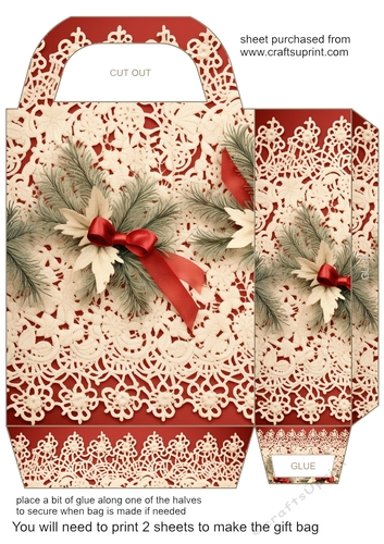 Christmas lace gift bag 9