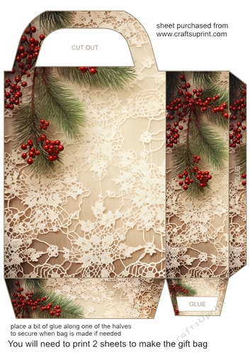 Christmas lace gift bag 10