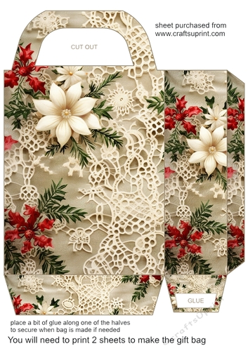 Christmas lace gift bag 12
