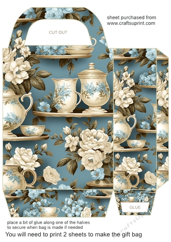 Floral crockery gift bag 1