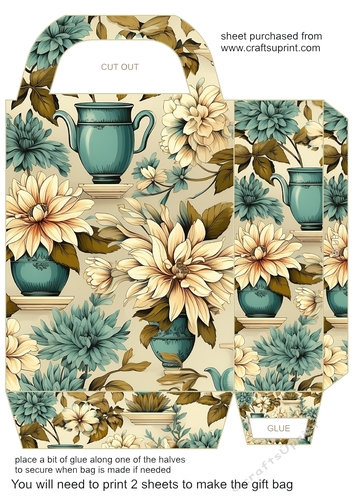 Floral crockery gift bag 2