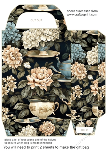 Floral crockery gift bag 3