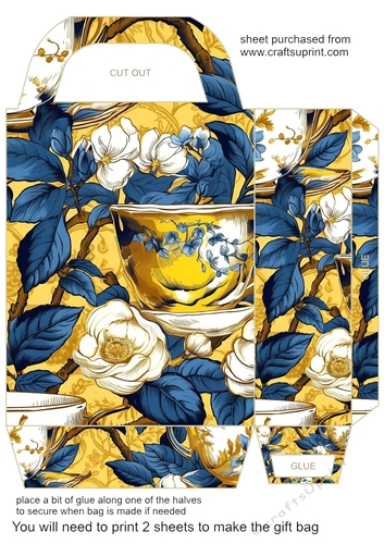 Floral crockery gift bag 4