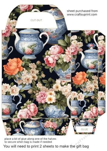 Floral crockery gift bag 6
