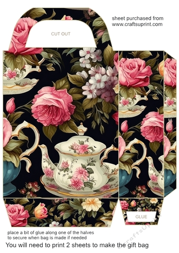 Floral crockery gift bag 8