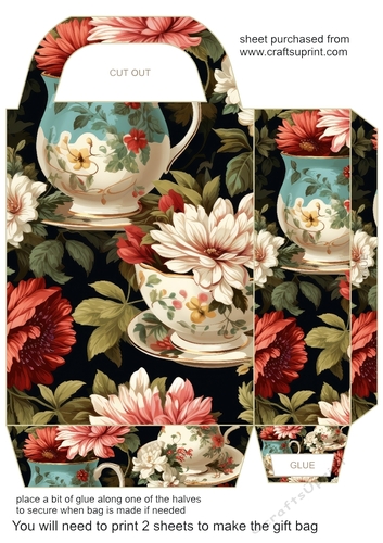 Floral crockery gift bag 9