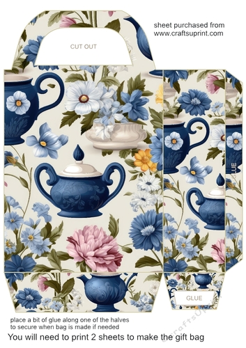 Floral crockery gift bag 10