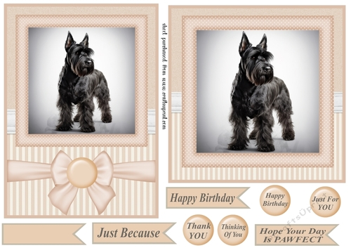 Peach 5x7 and 6x6 aprox Scottish terrier card fronts 7