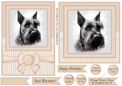 Peach 5x7 and 6x6 aprox Scottish terrier card fronts 10