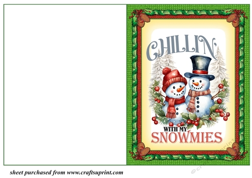 Chillin with my Snowmies cut and fold card 1