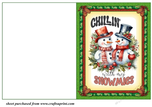 Chillin with my Snowmies cut and fold card 2