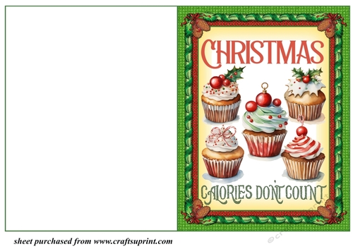 Christmas calories cut and fold card 