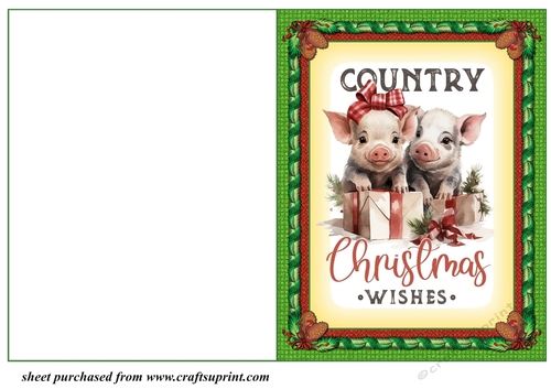 Country Christmas cut and fold card 