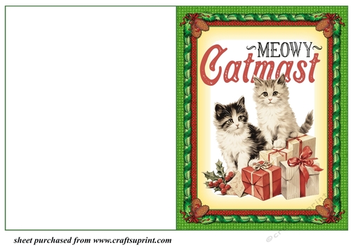 Meowy Catmas cut and fold card 
