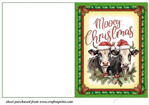 Mooey Christmas cut and fold card 